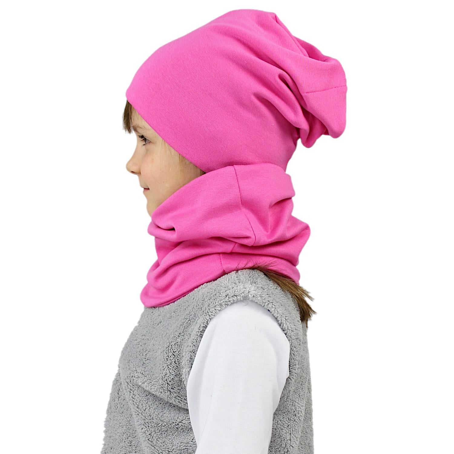 Kinder Beanie Mütze Schlauchschal Set