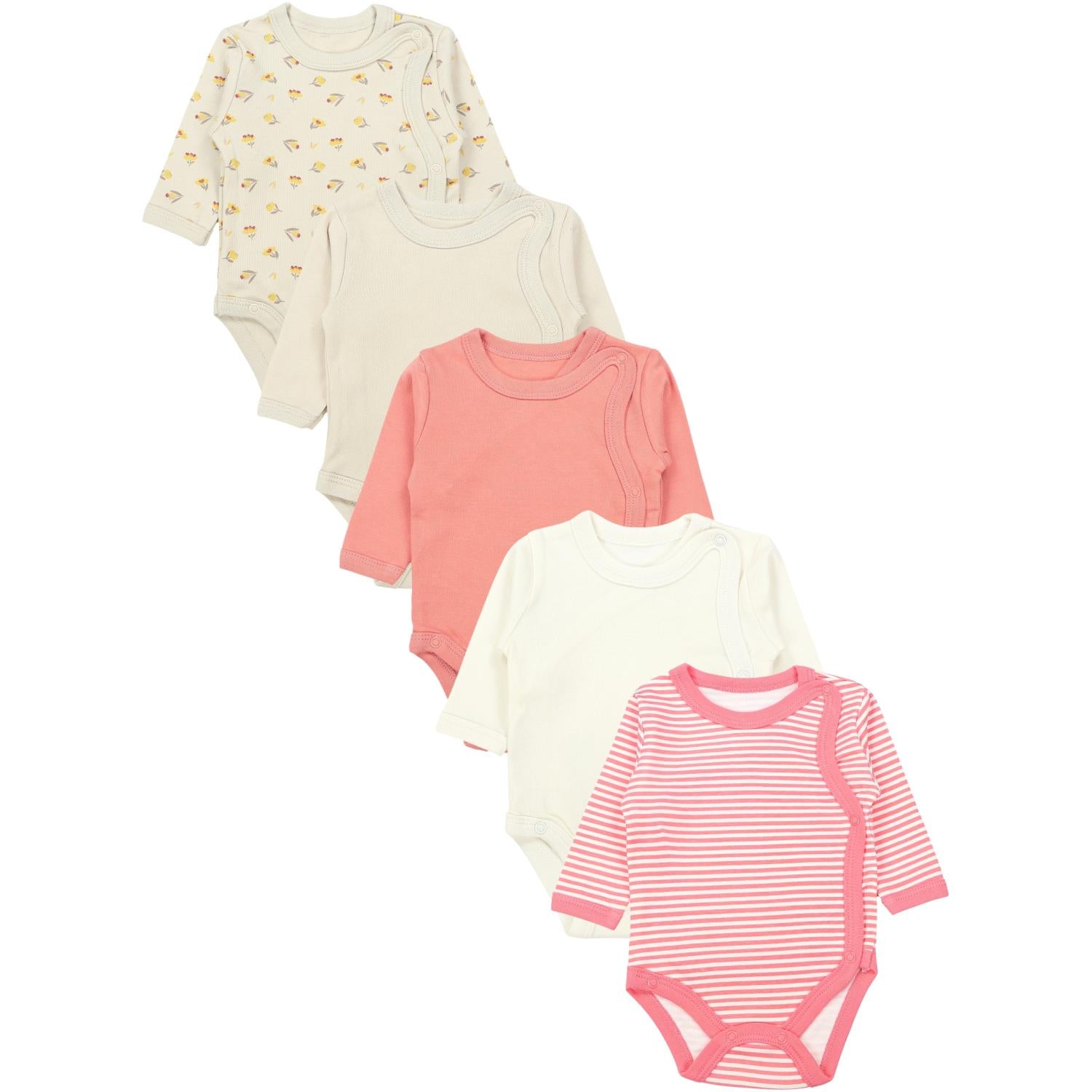 Langarm Wickelbody - 5er Set