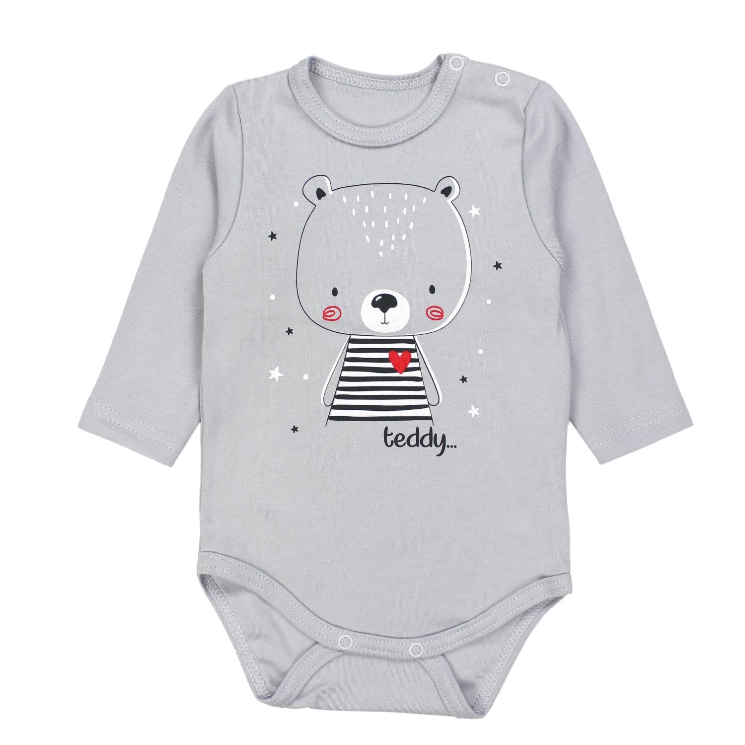 Langarm- Body mit Aufdruck - 5er Set