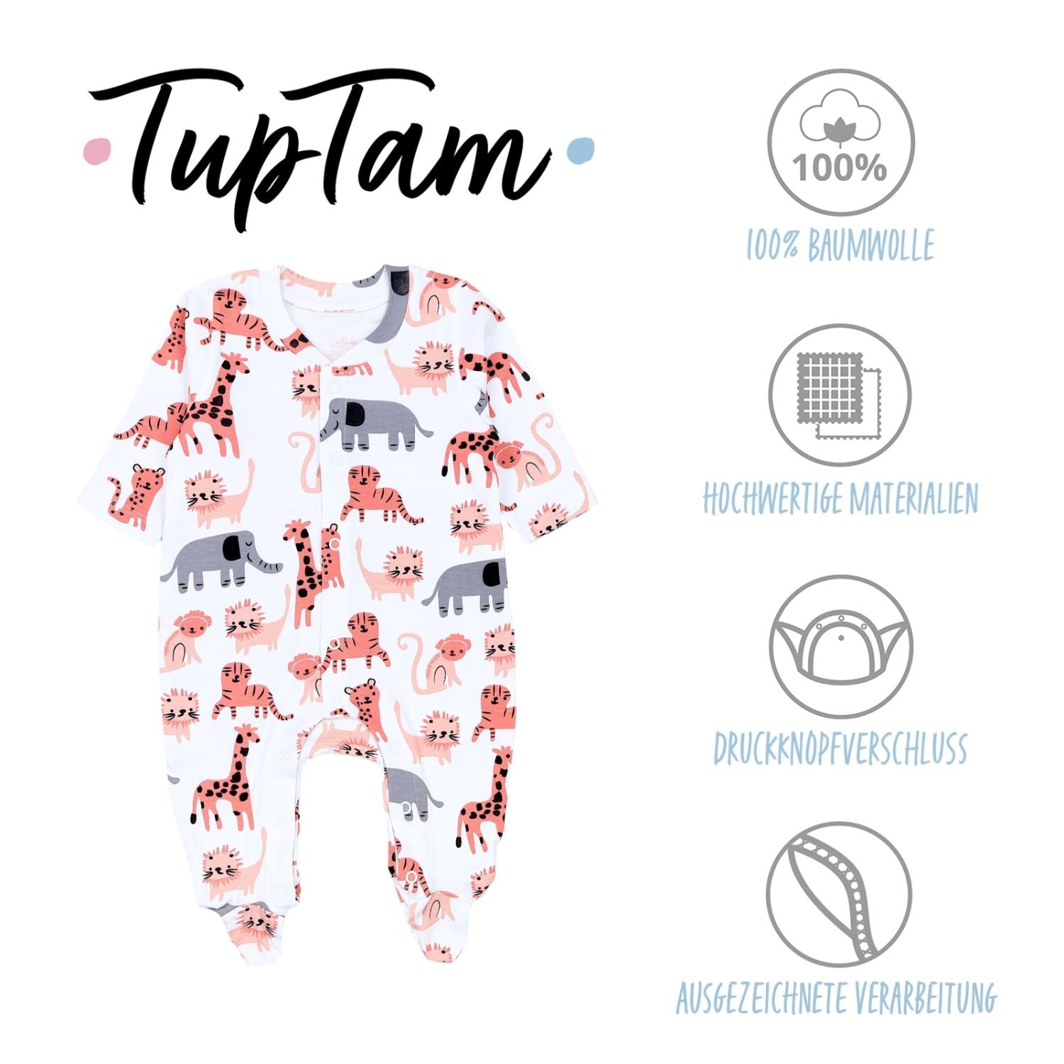 Schlafstrampler mit Fuß - 3er Set