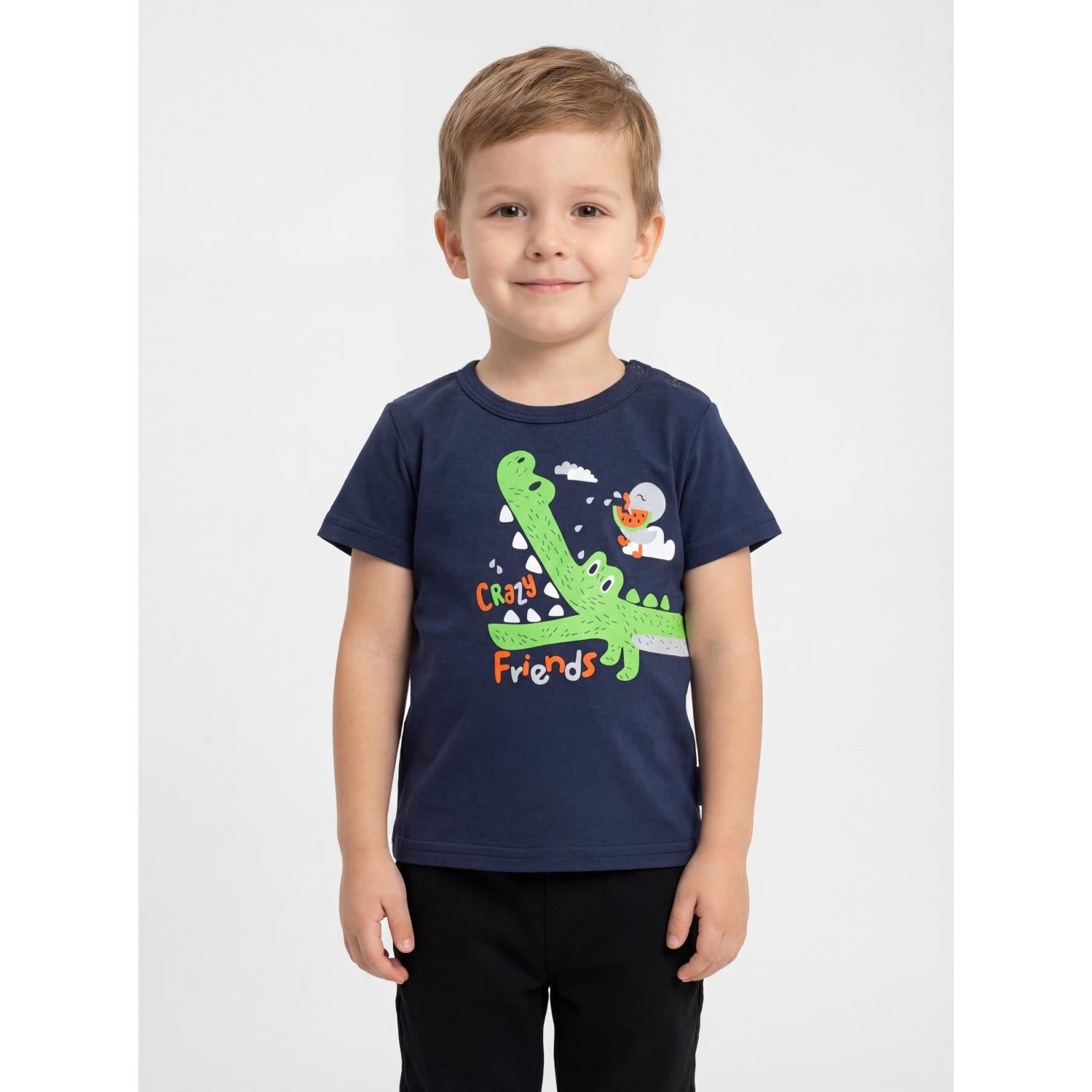 Kurzarm-Shirt mit Aufdruck - 5er Set