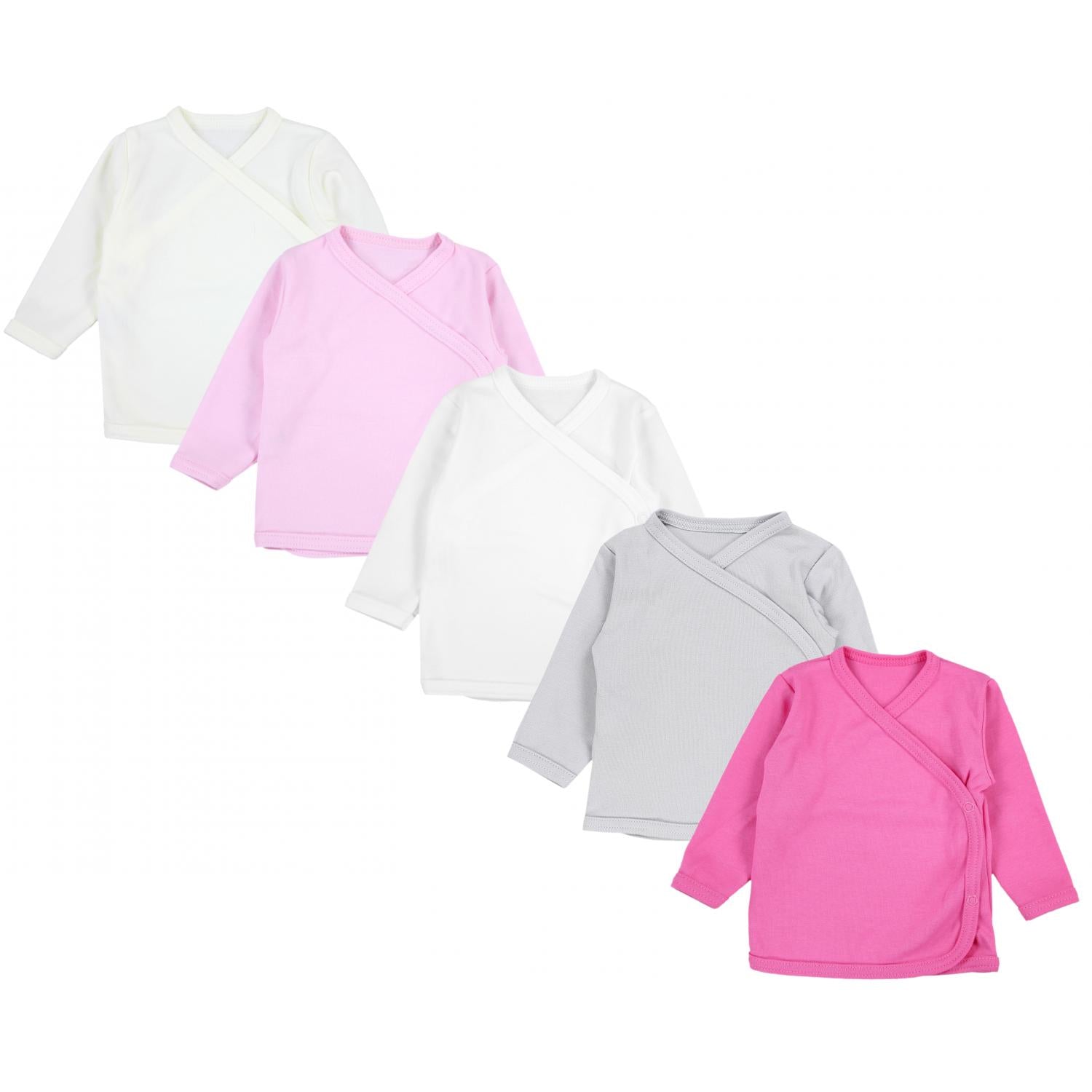 Baby Wickelshirt Langarm - 5er Set