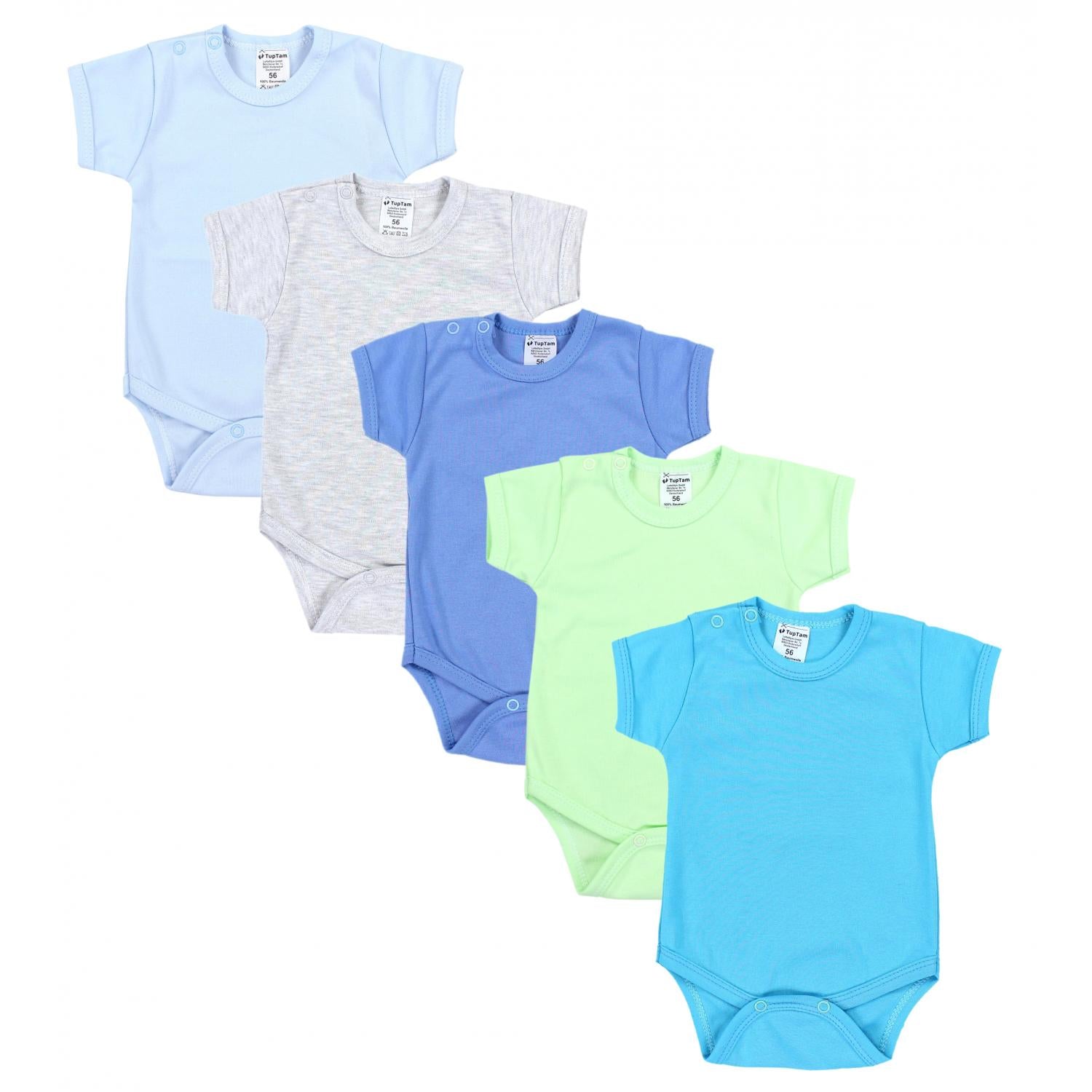 Baby Body Kurzarm Unifarben - 5er Set