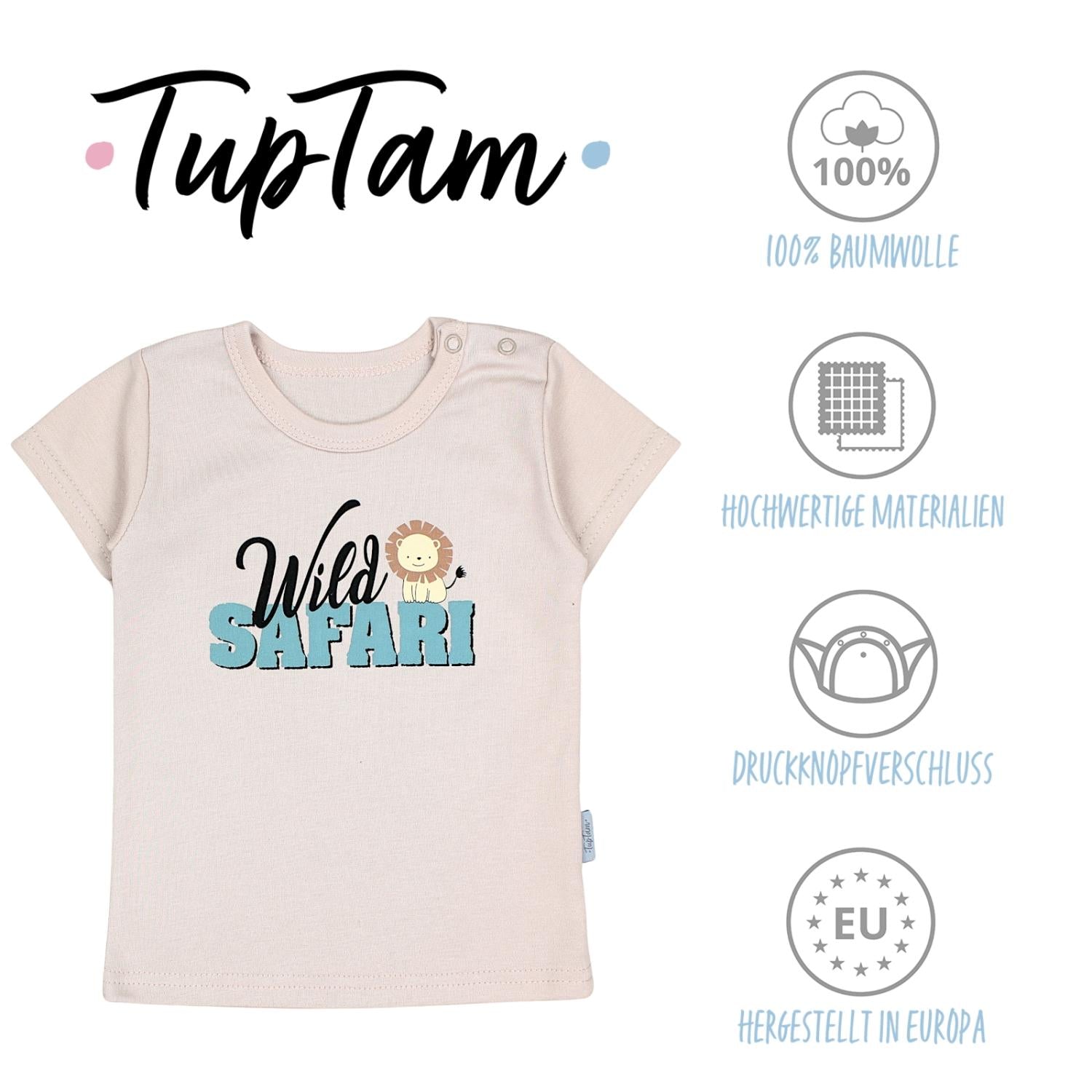 Kurzarm-Shirt mit Aufdruck - 5er Set