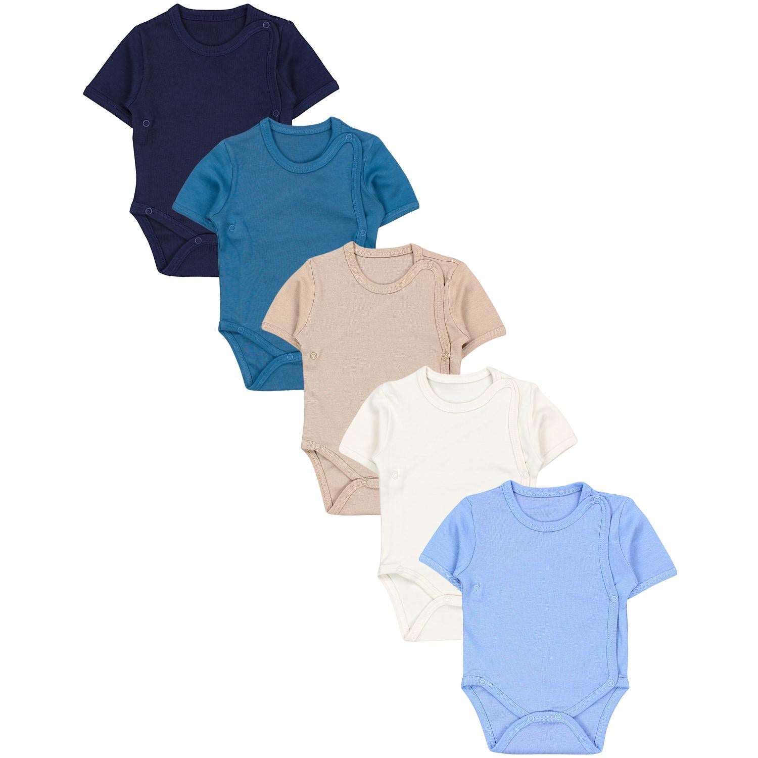 Baby Kurzarm Wickelbody mit Aufdruck - 5er Set