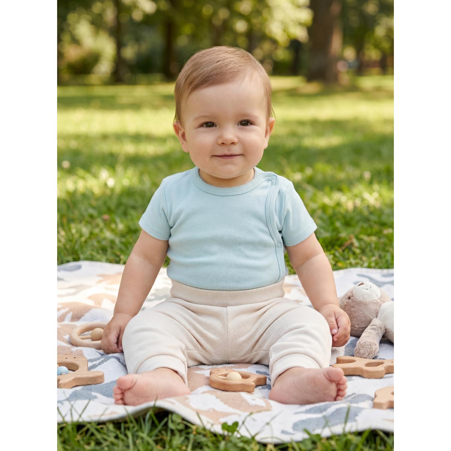 Baby Kurzarm Wickelbody mit Aufdruck - 5er Set