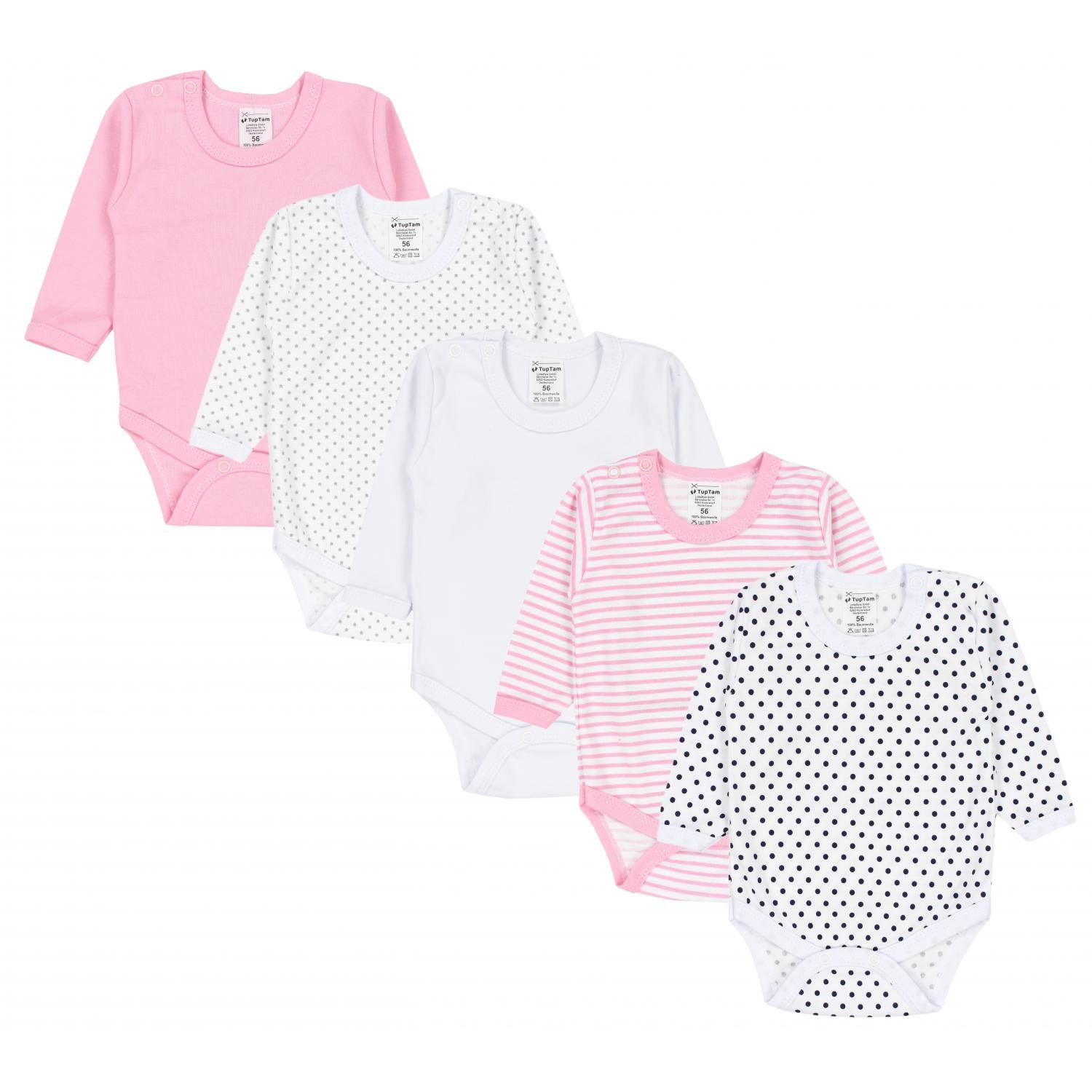 Baby Body Langarm Unifarben - 5er Set