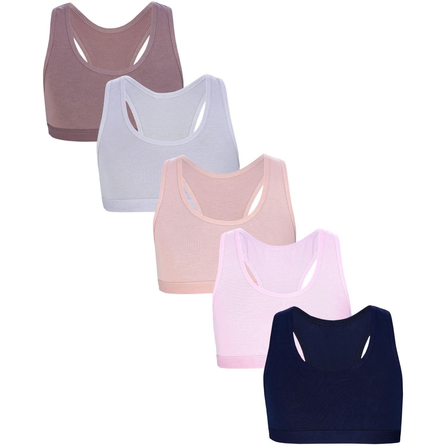 Mädchen Bustier mit breiten Trägern & Racerback (5er Pack)