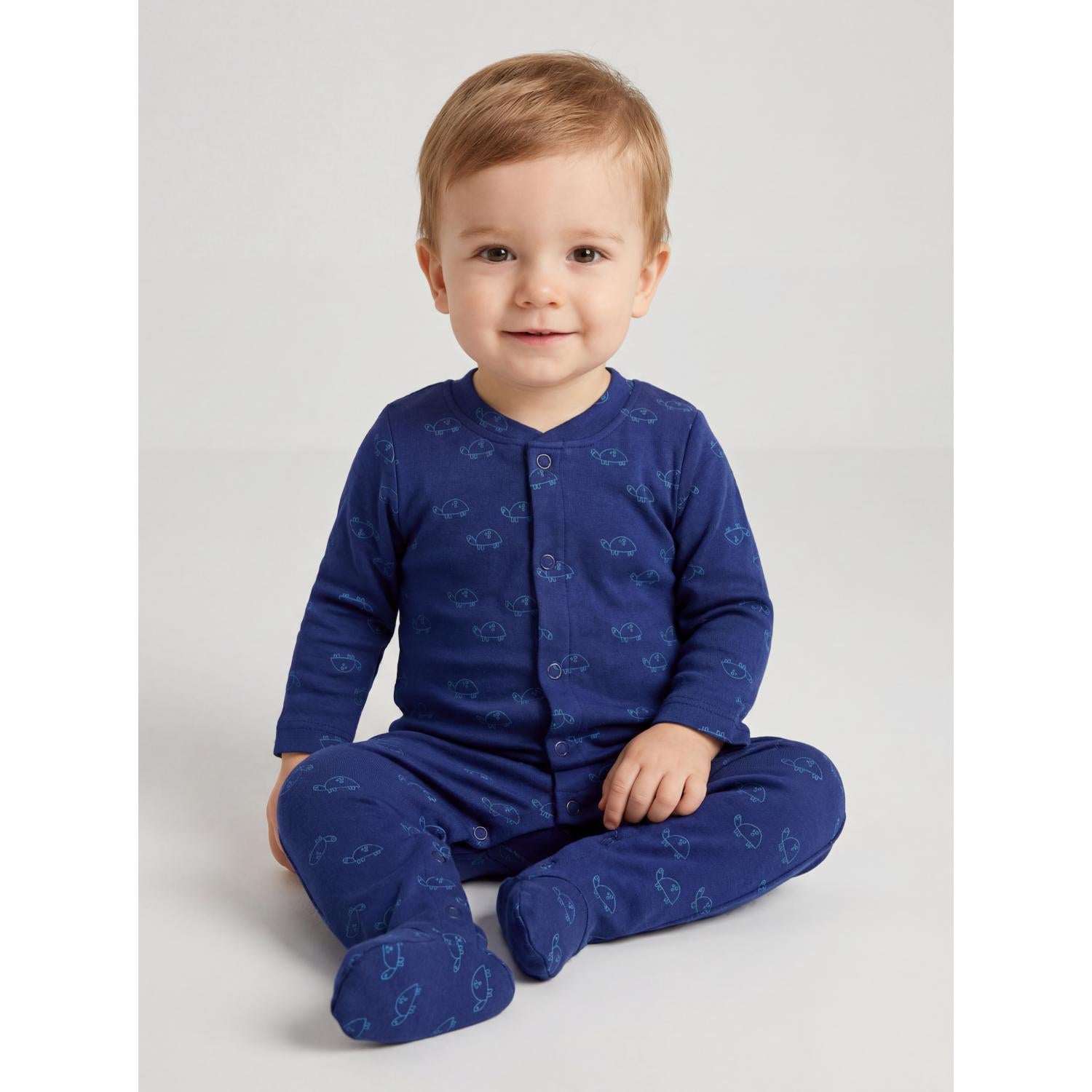 Jungen Schlafstrampler mit Fuß 3er Pack