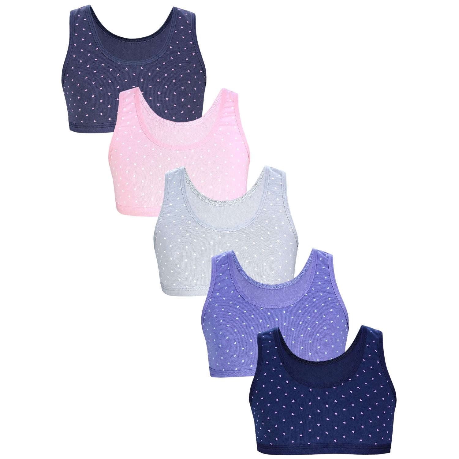 Mädchen Bustier breite Träger- 5er Set