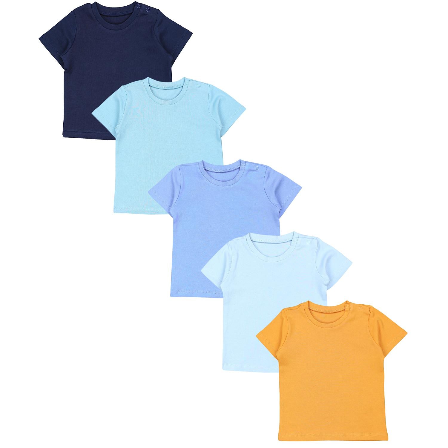 Kurzarm-Shirt mit Aufdruck - 5er Set