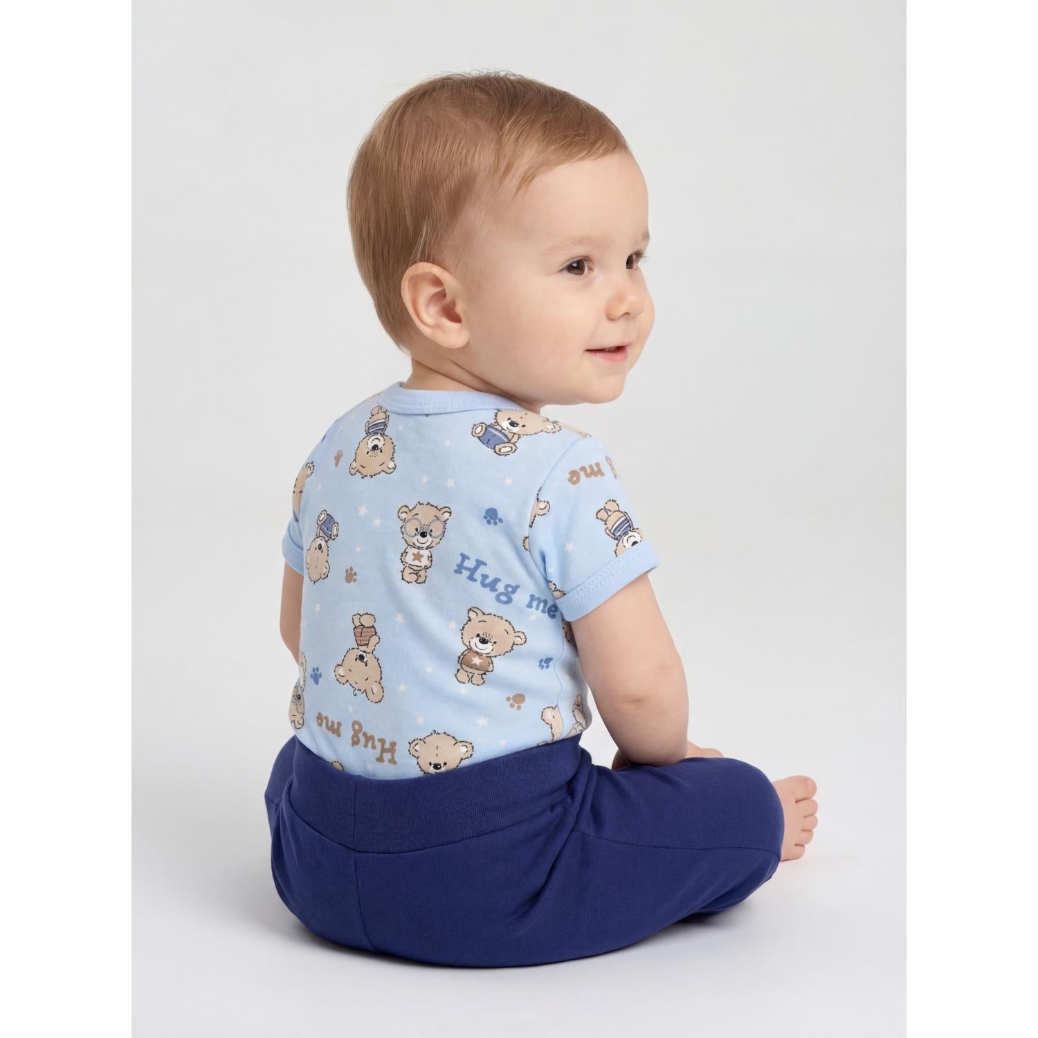 Baby Kurzarm Wickelbody mit Aufdruck - 5er Set