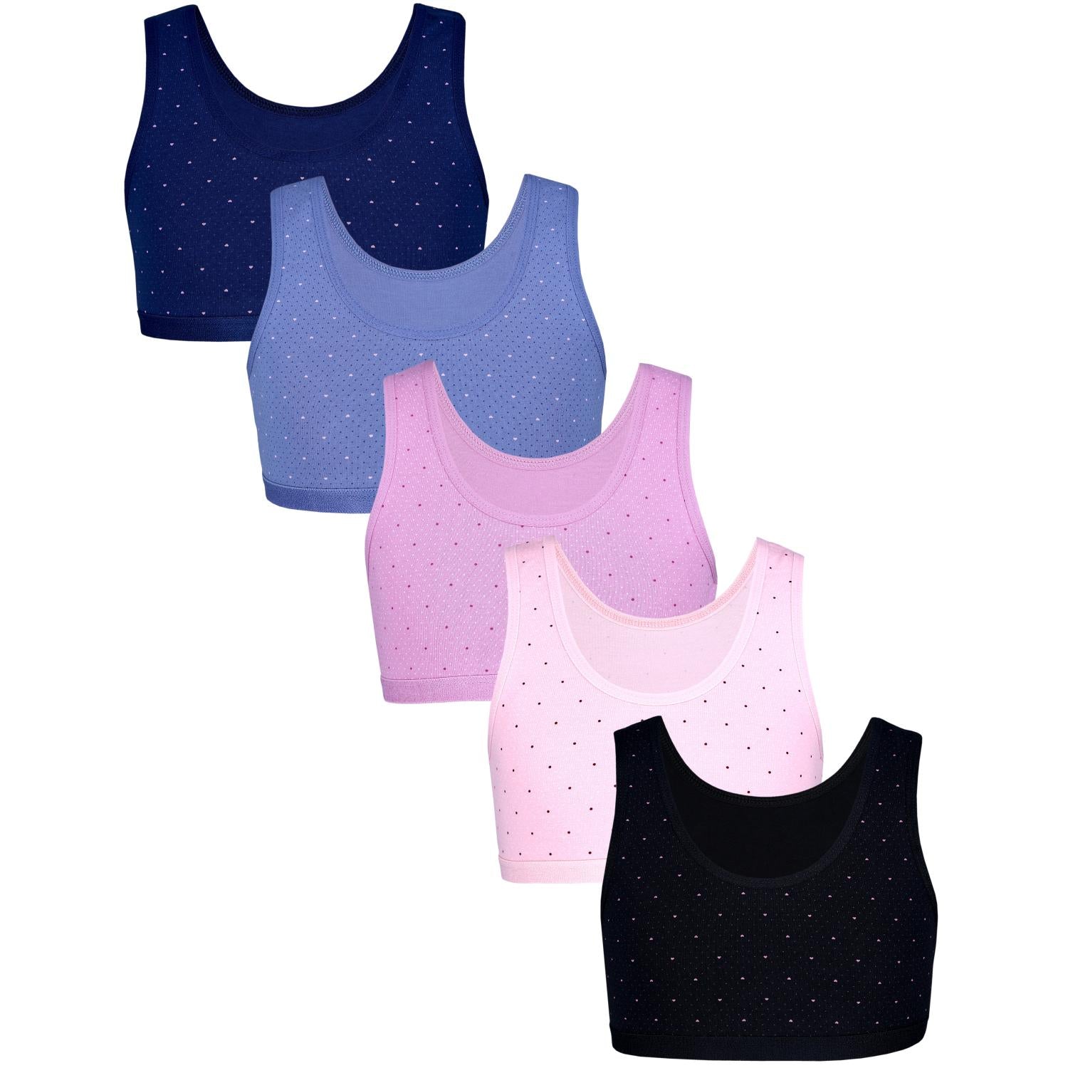 Mädchen Bustier breite Träger- 5er Set