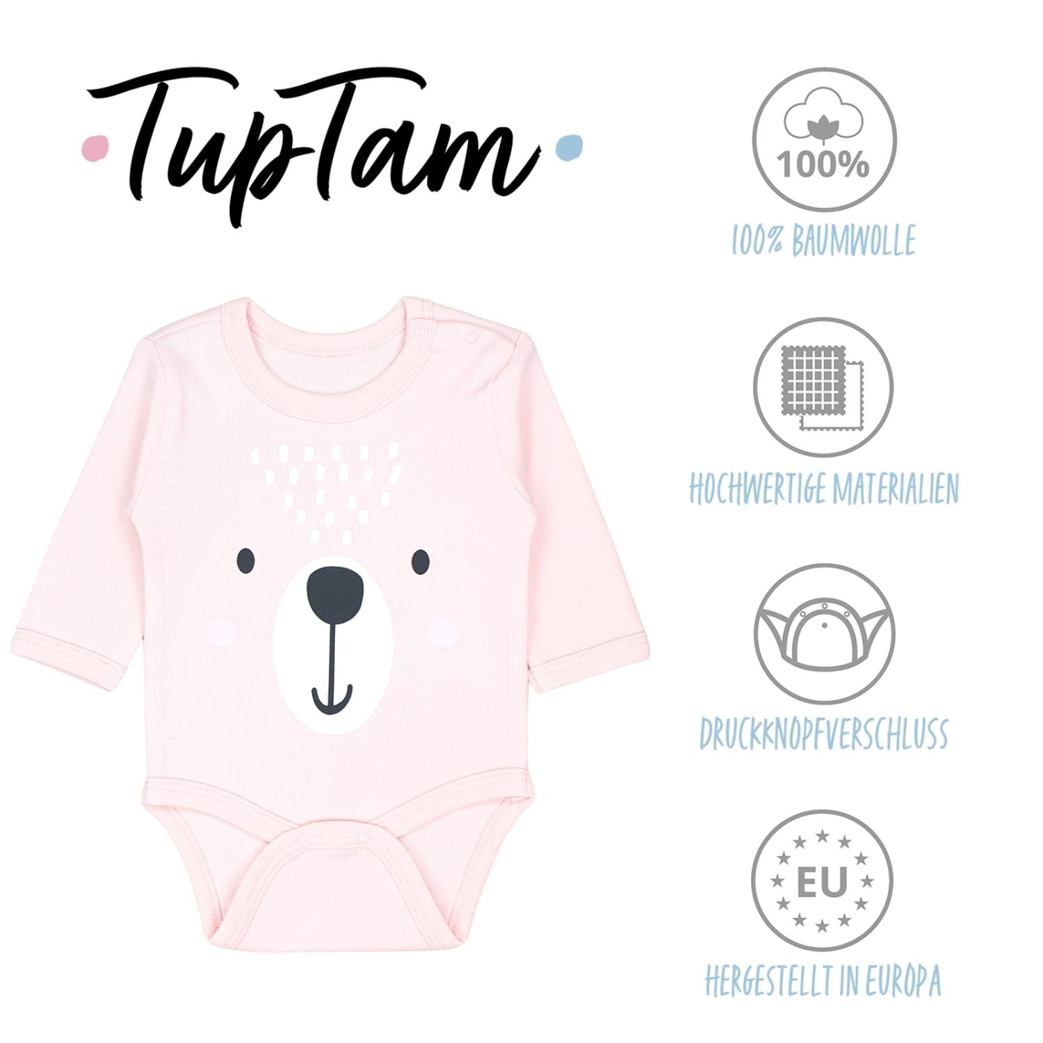 Langarm- Body mit Aufdruck - 5er Set