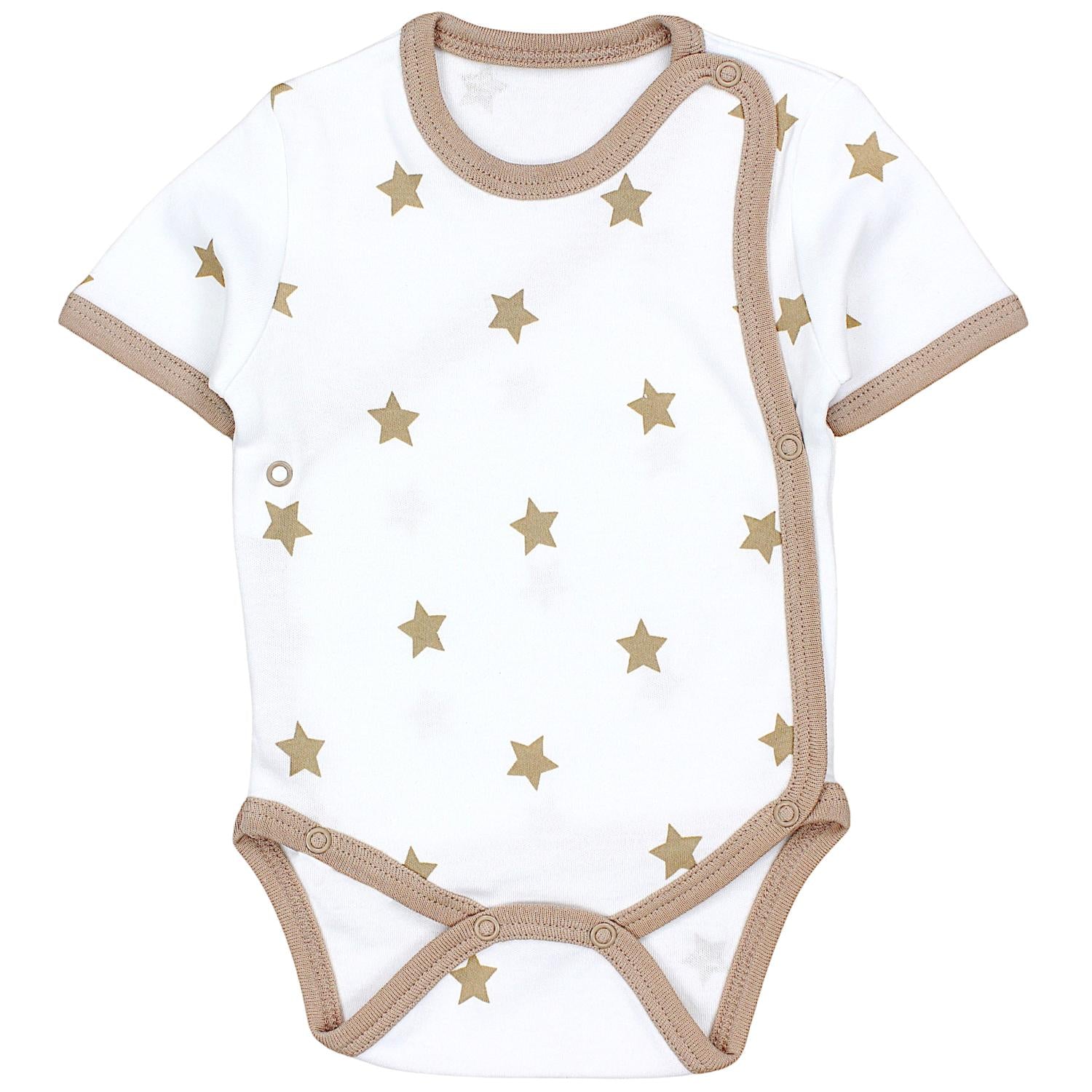 Baby Kurzarm Wickelbody mit Aufdruck - 5er Set