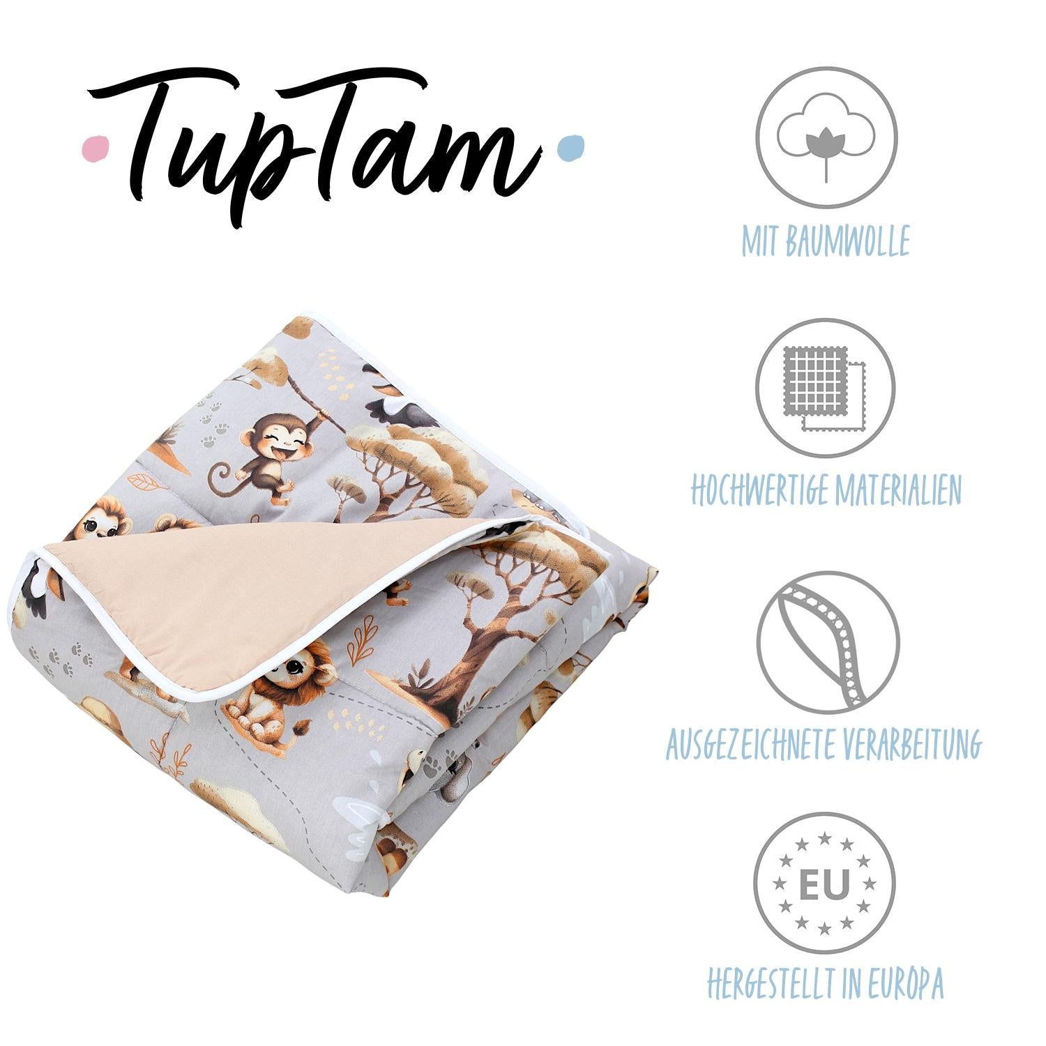 Gepolsterte XXL Krabbeldecke 120 x 120 cm