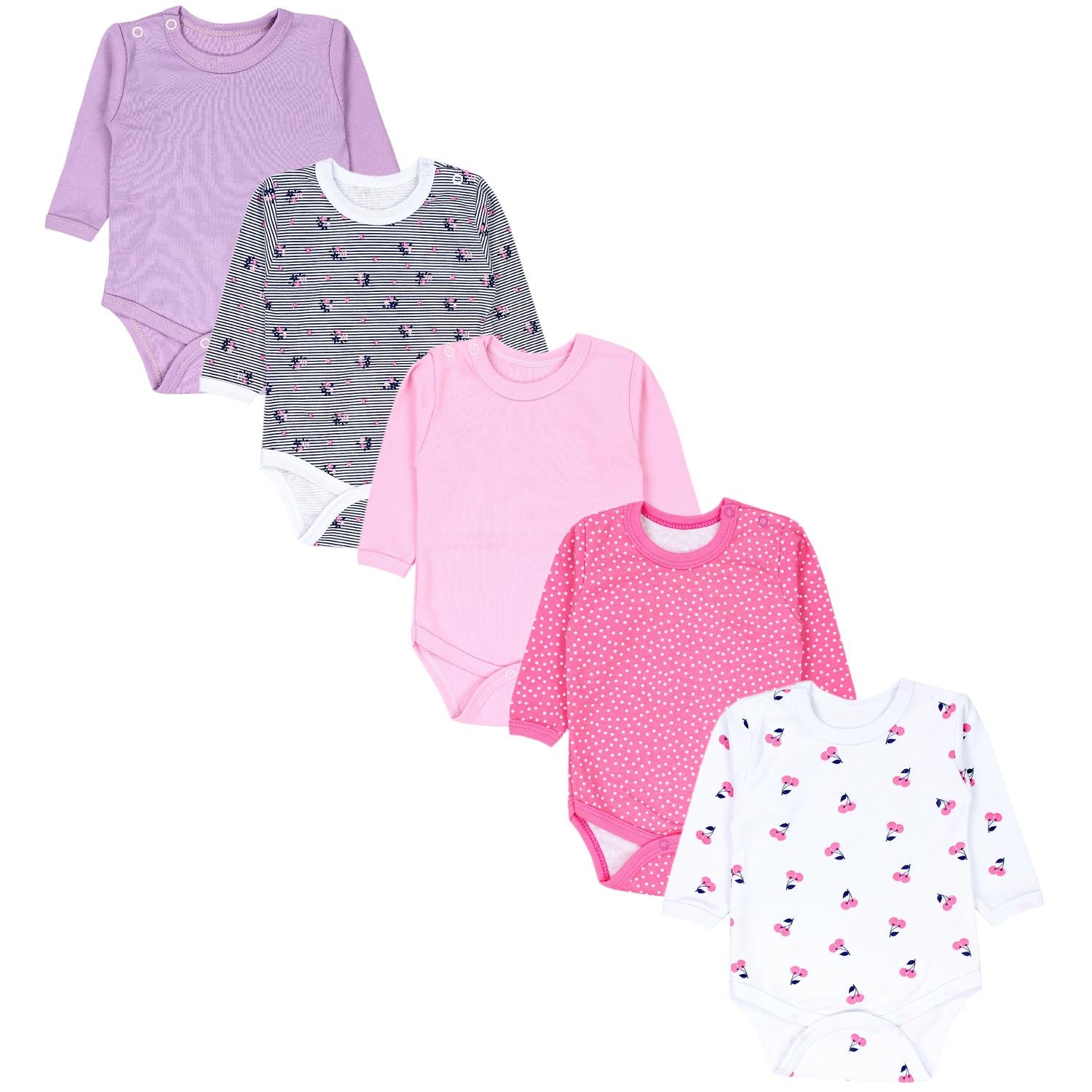 Baby Body Langarm Unifarben - 5er Set