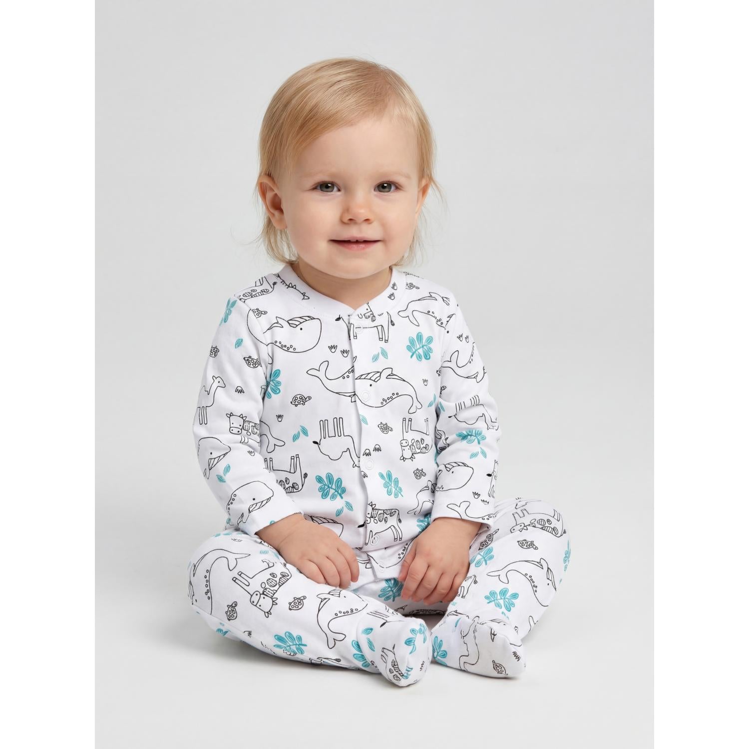 Schlafstrampler mit Fuß - 3er Set