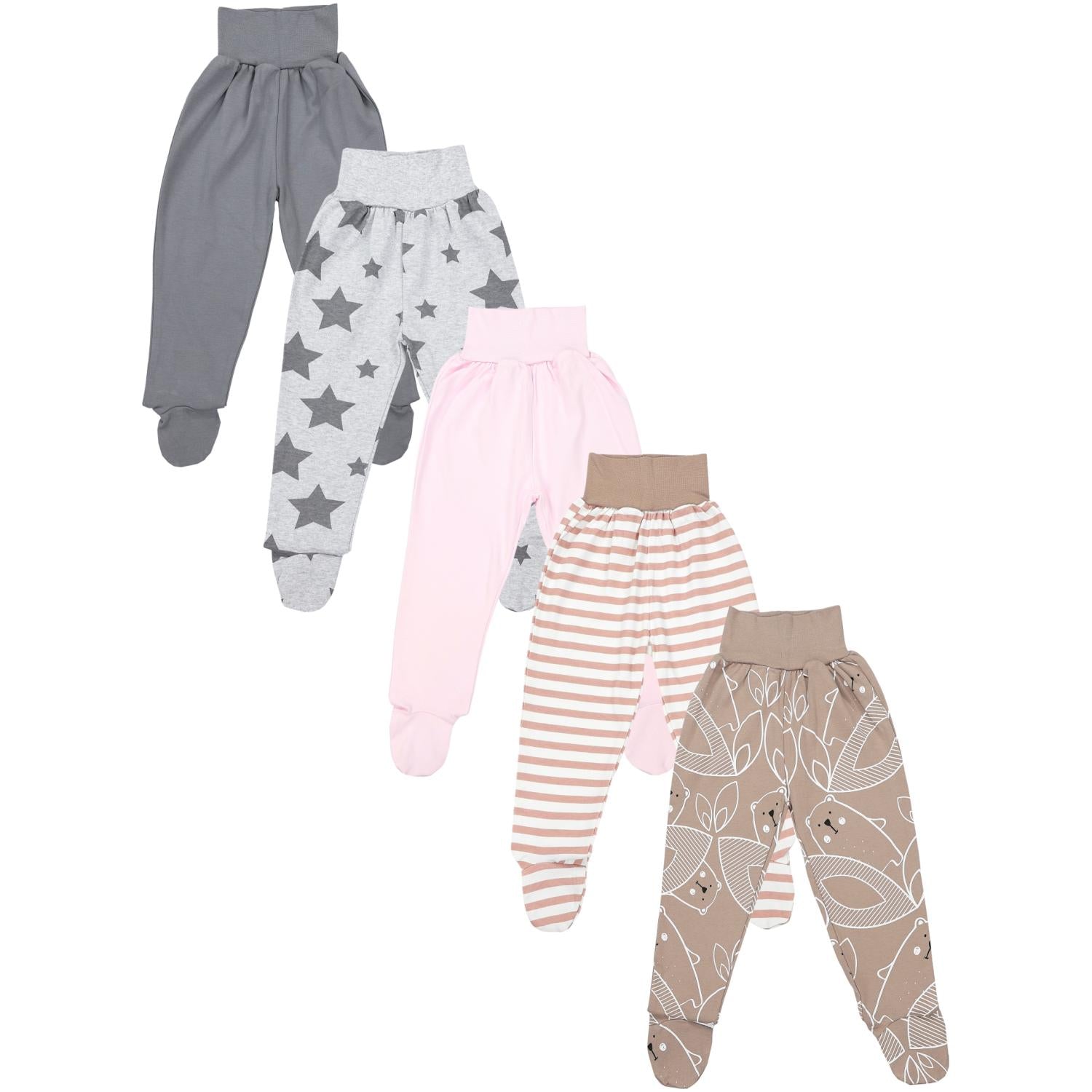 Strampelhose mit Fuß - 5er Set