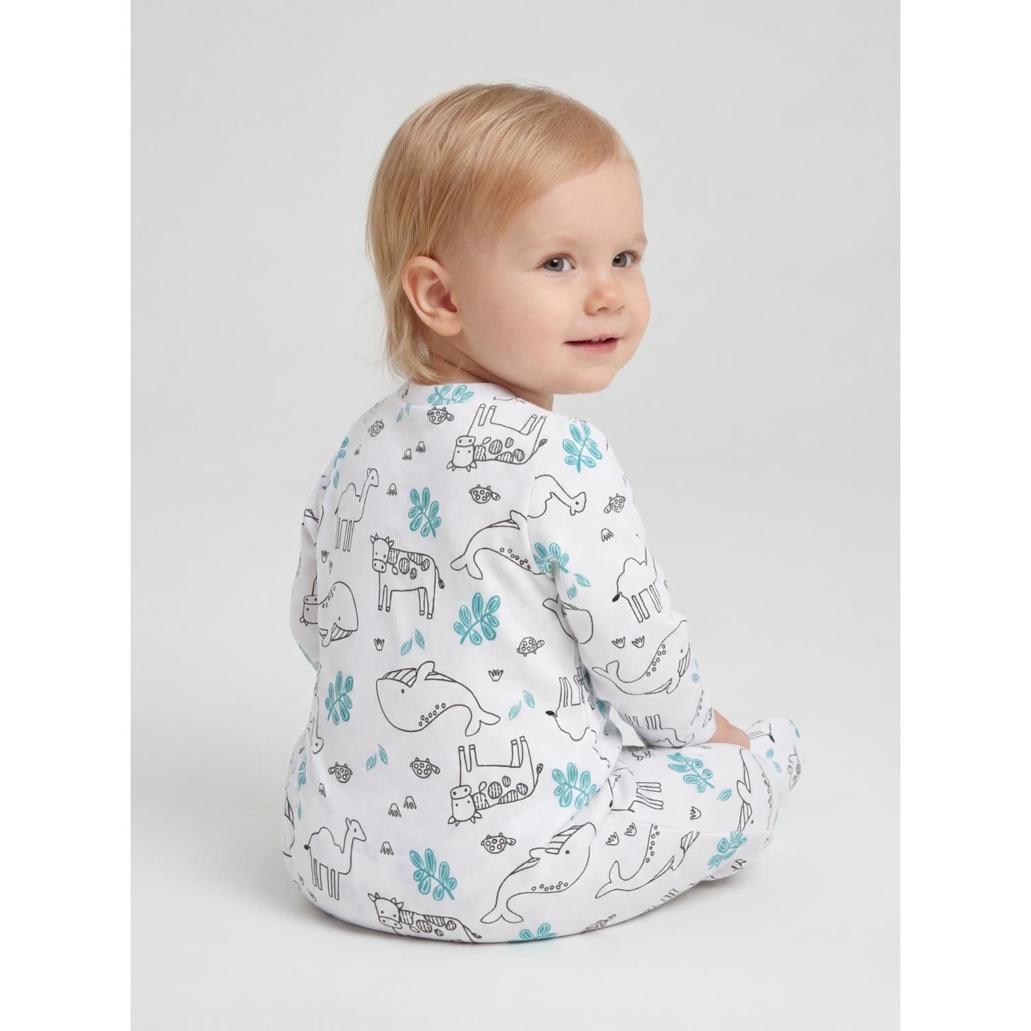 Schlafstrampler mit Fuß - 3er Set