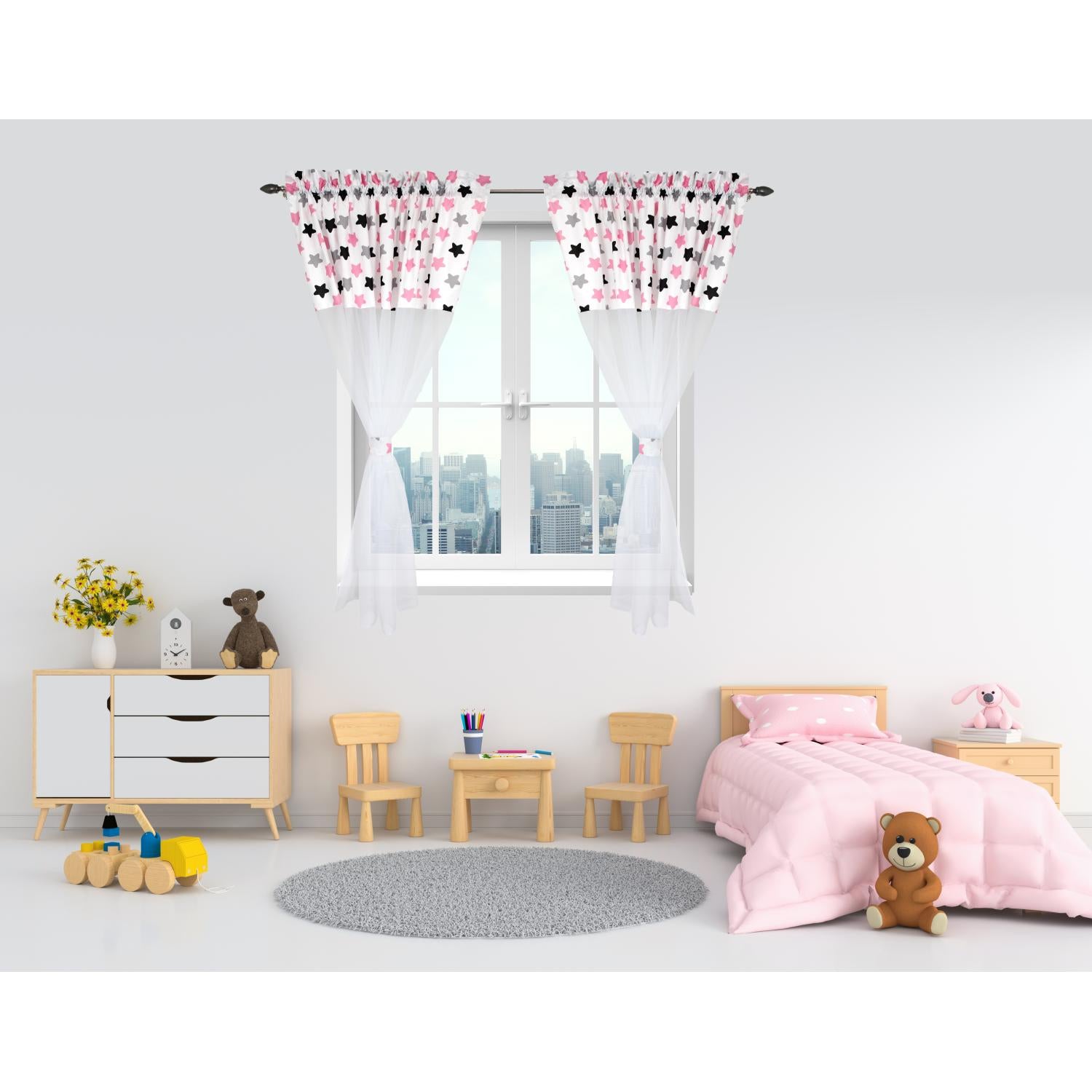 Kinderzimmer Voile/ Vorhänge/ Gardinen mit Tunnelzug Set