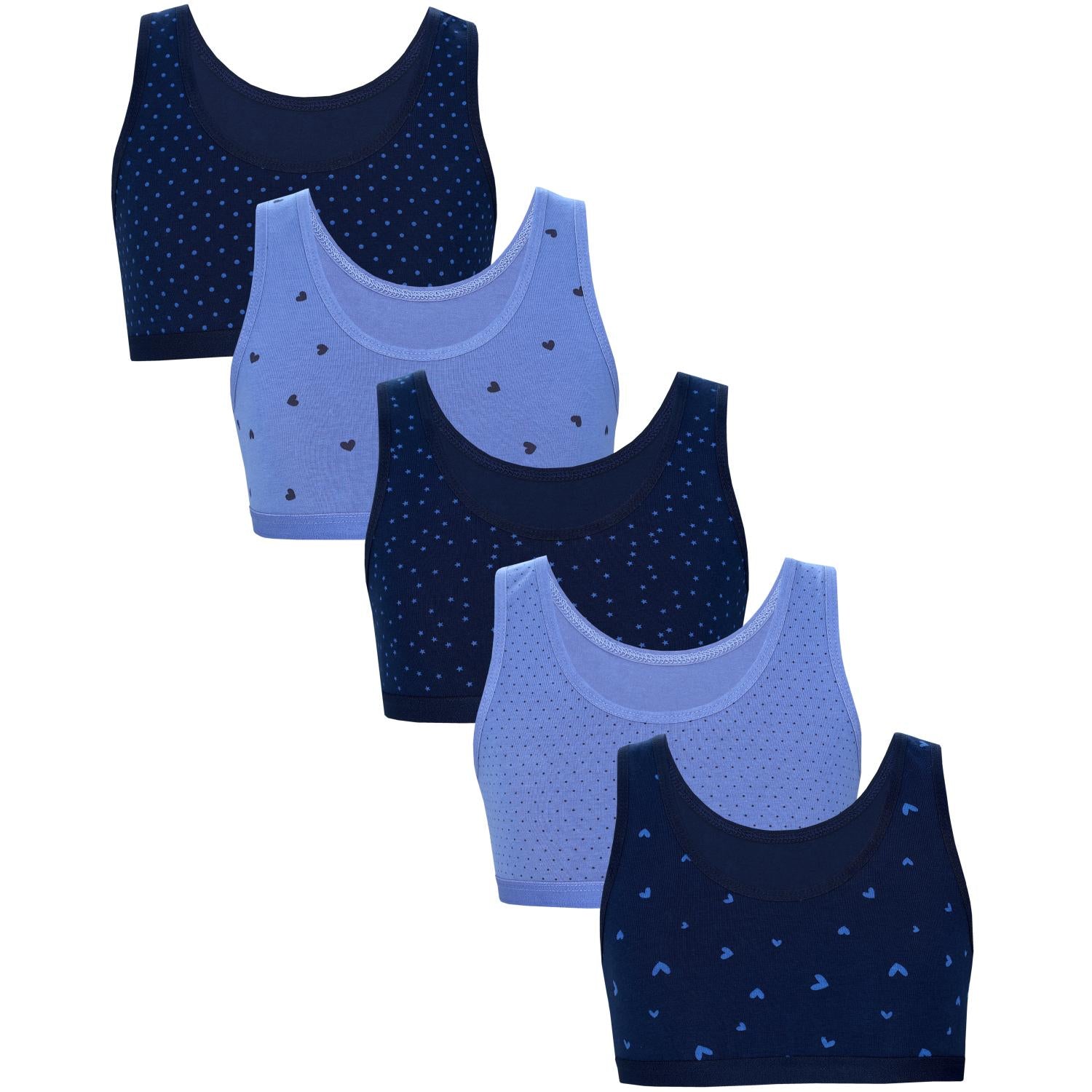 Mädchen Bustier breite Träger- 5er Set