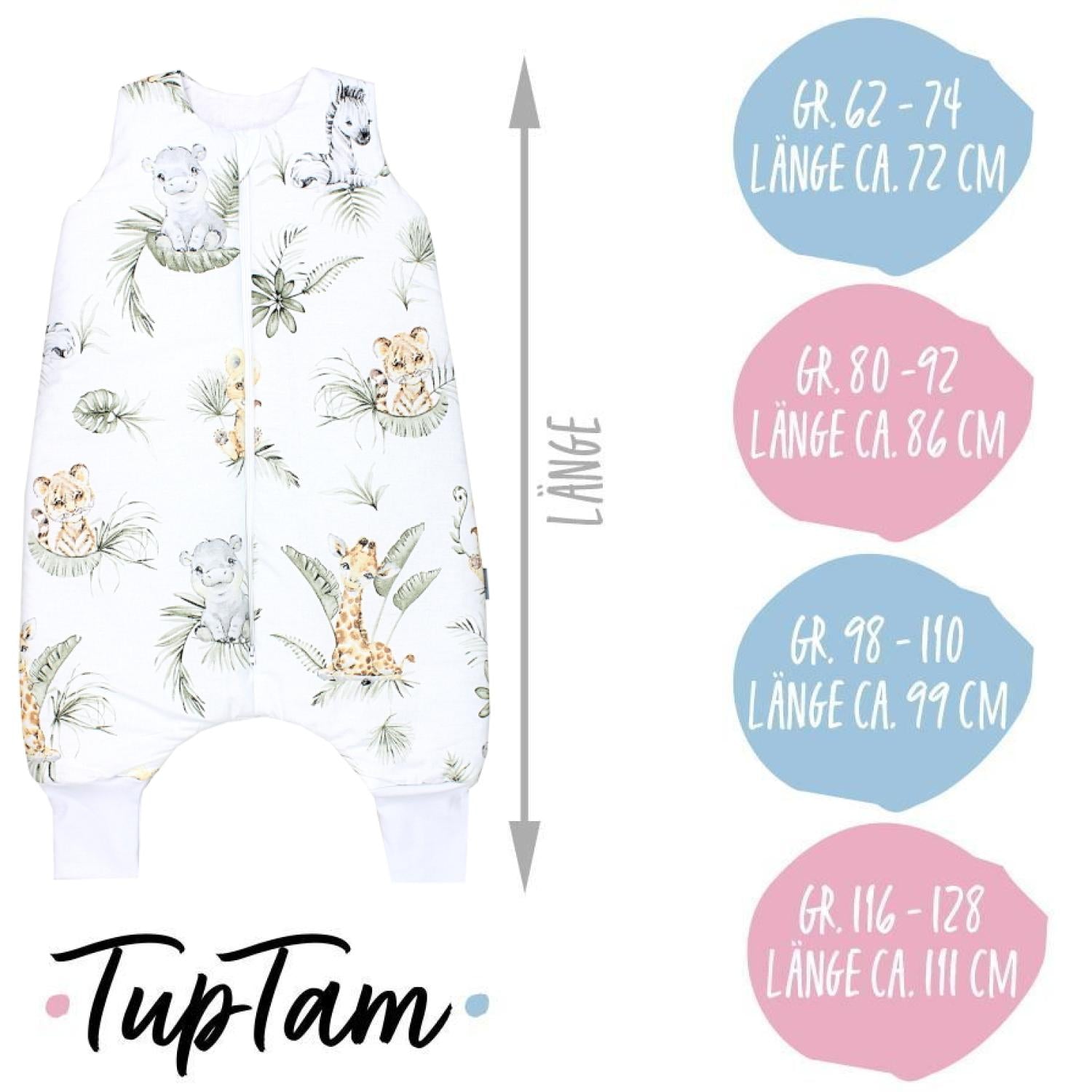 TupTam Baby Winterschlafsack mit Beinen OEKO- TEX zertifizierte Materialien 2.5 TOG Unisex