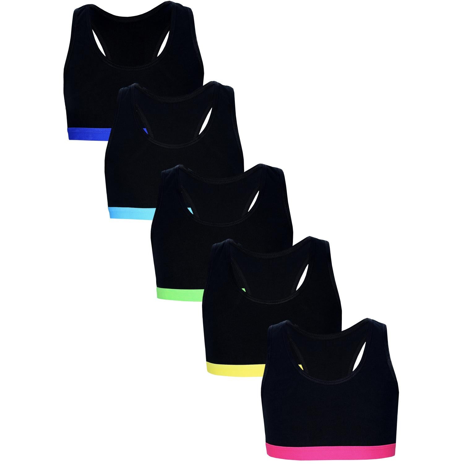 Mädchen Bustier mit breiten Trägern & Racerback (5er Pack)