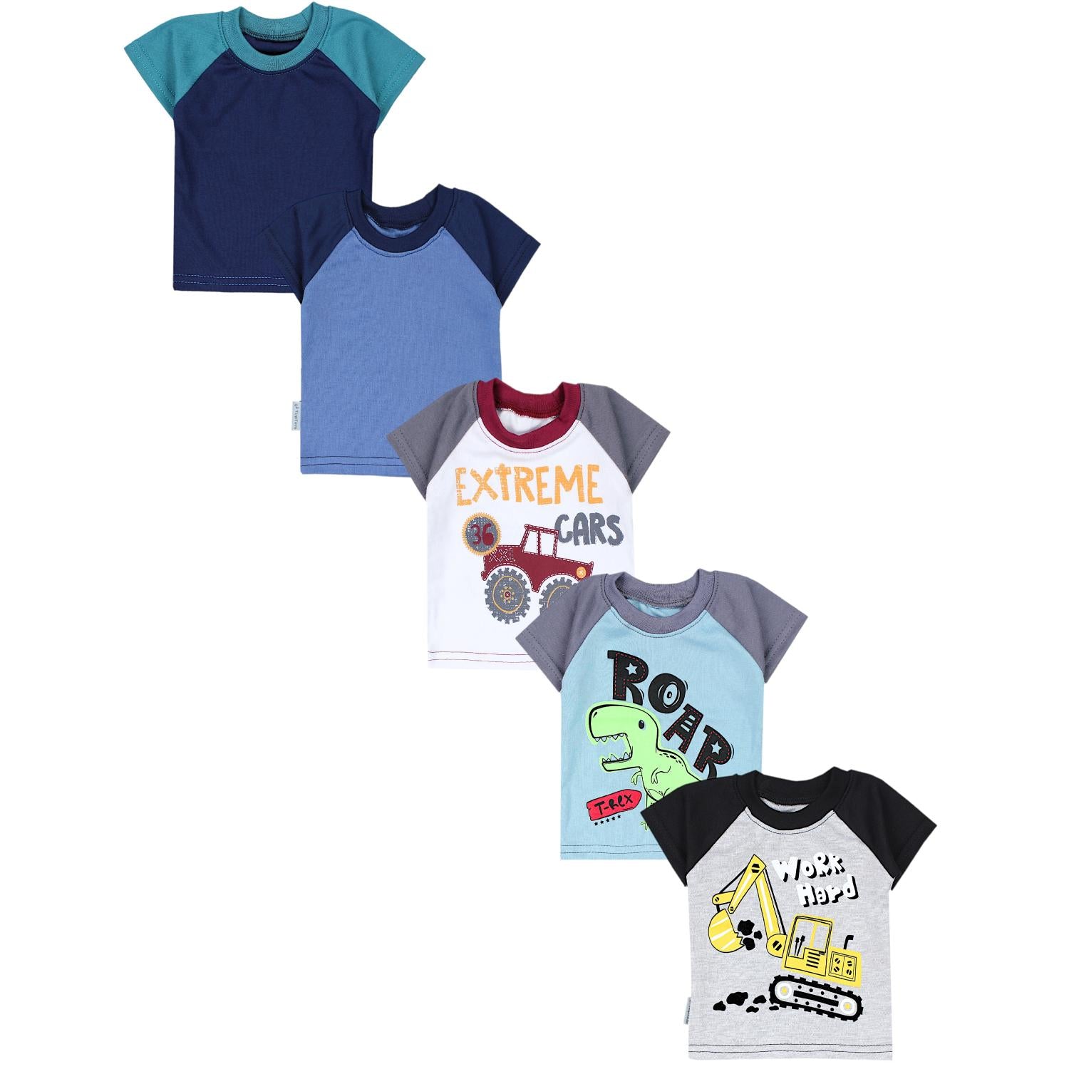 Baby Kurzarm T-Shirt mit Aufdruck - 5er Set