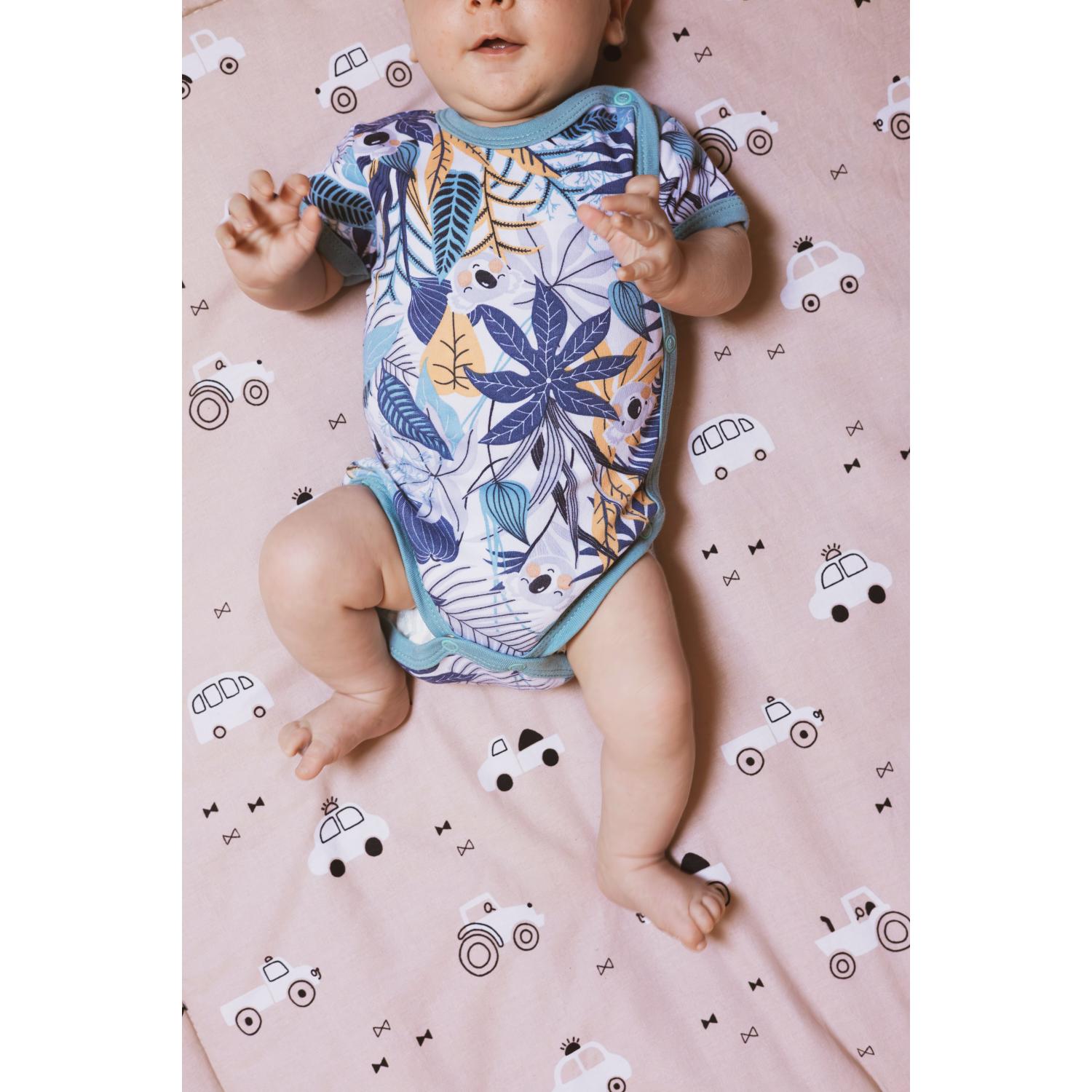 Baby Kurzarm Wickelbody mit Aufdruck - 5er Set