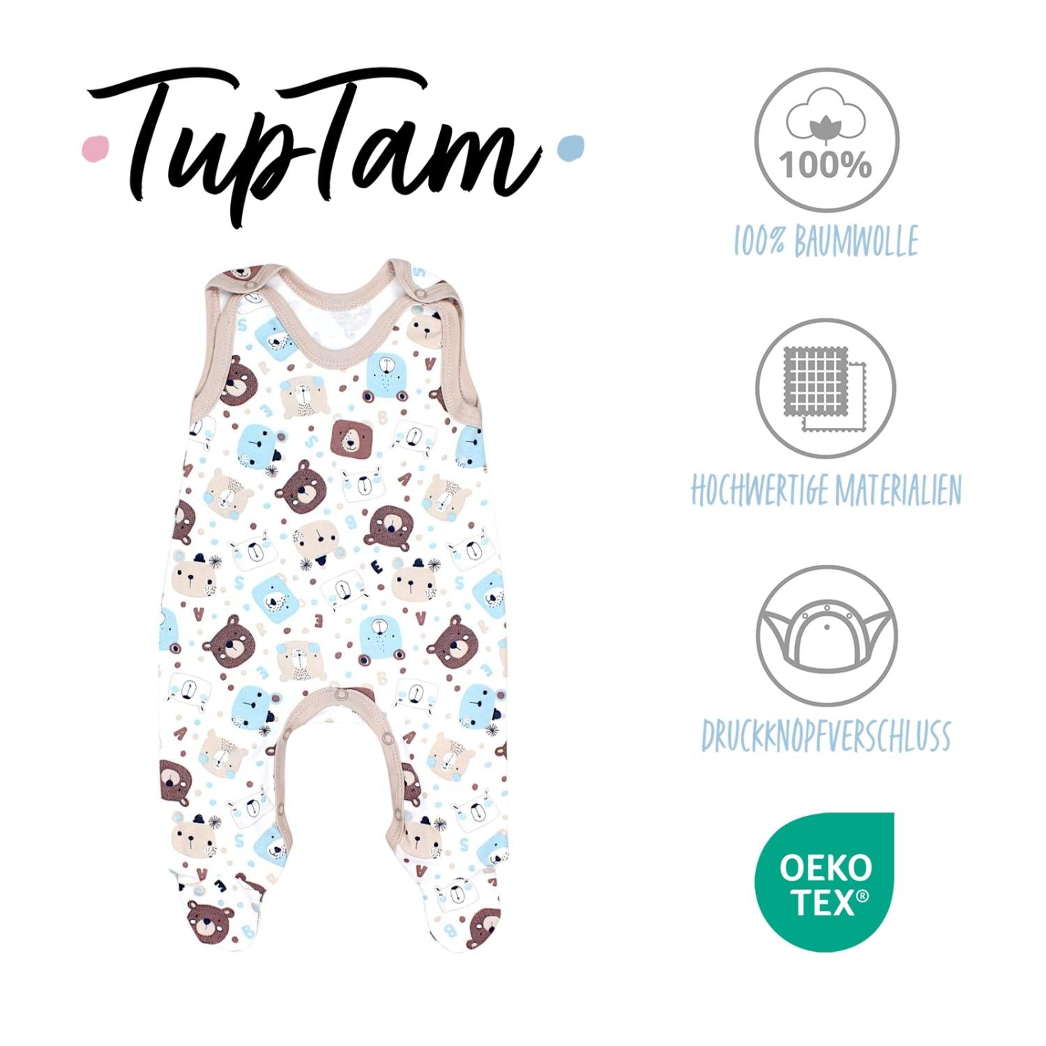 Strampler mit Aufdruck- 5er Pack