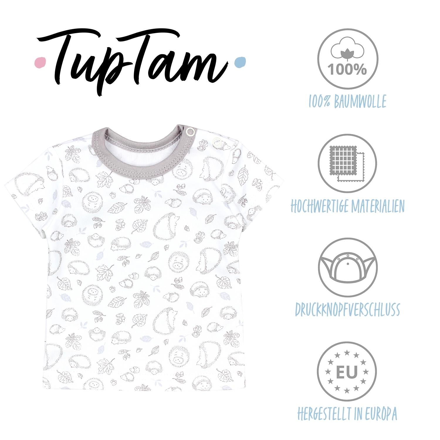 Baby Kurzarm T-Shirt mit Aufdruck - 5er Set