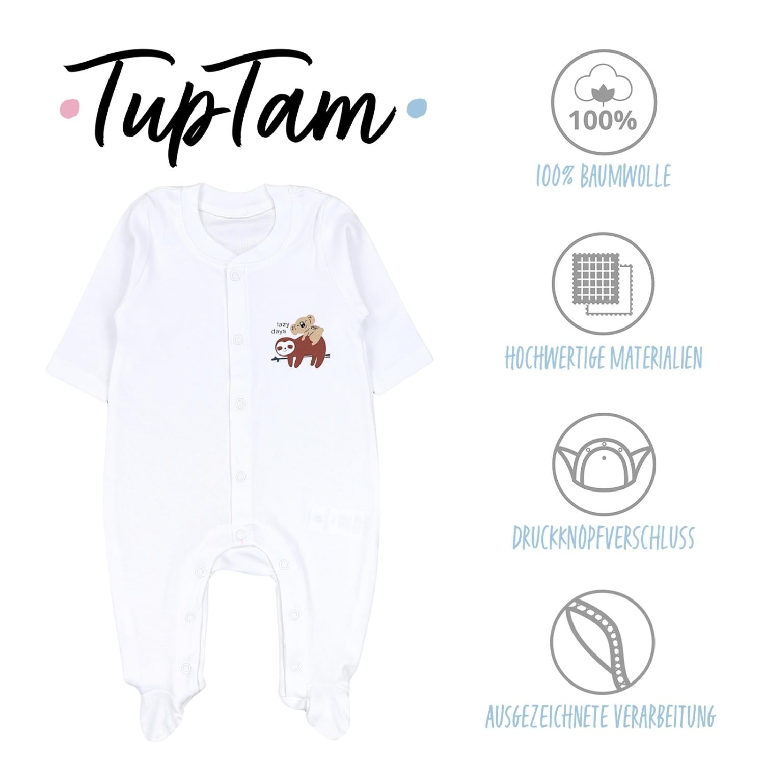 Jungen Schlafstrampler mit Fuß 3er Pack