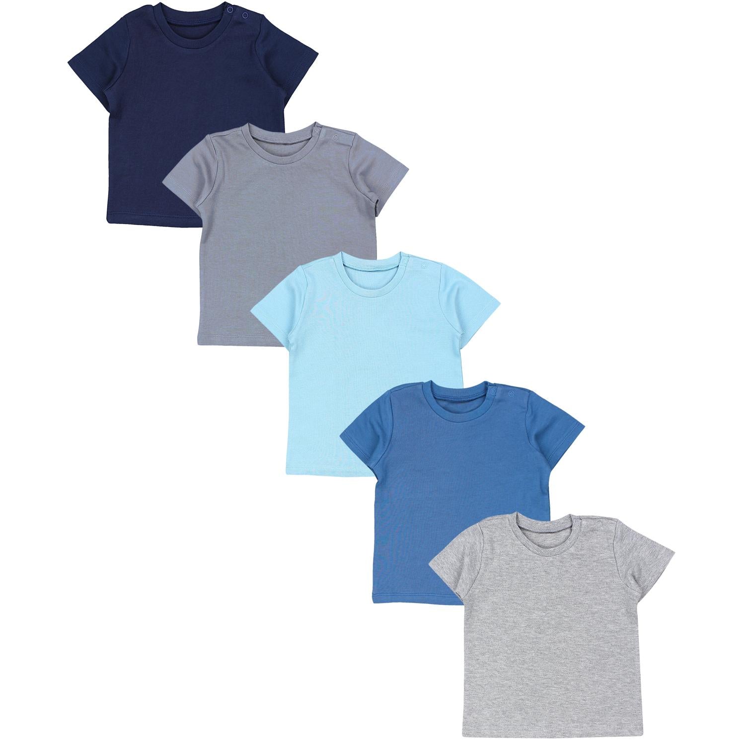 Kurzarm-Shirt mit Aufdruck - 5er Set