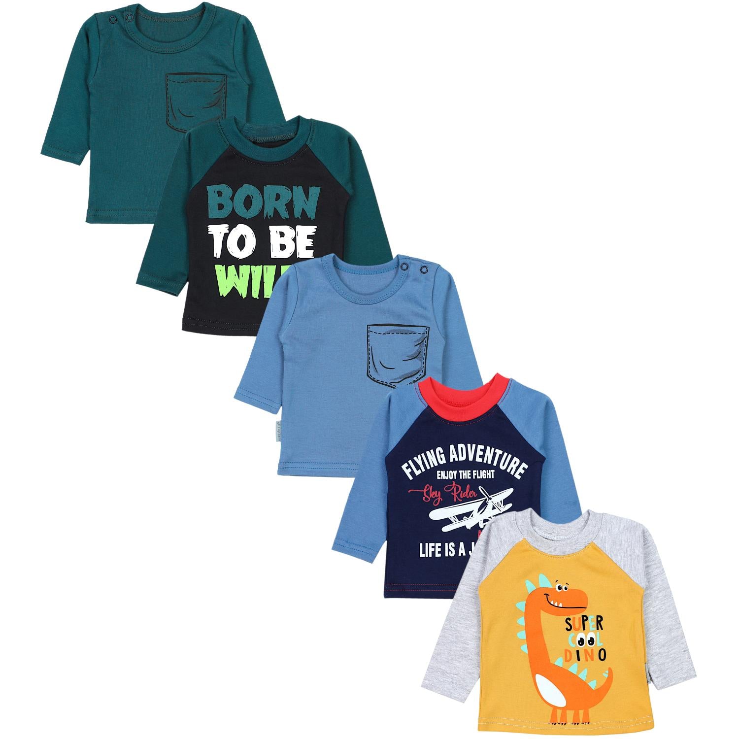 Langarmshirt - 5er Set